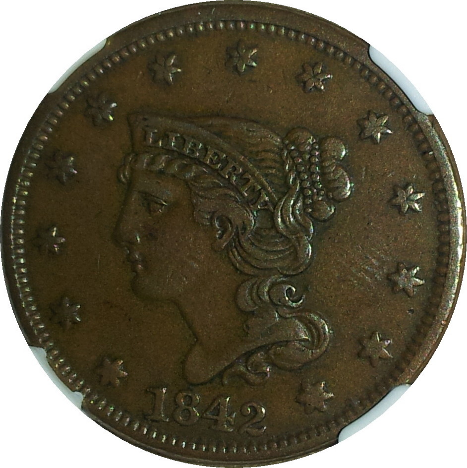 1842 USA Braided Hair Large Cent Obv Large Date N-6,N-10, R.1 XF40.JPG