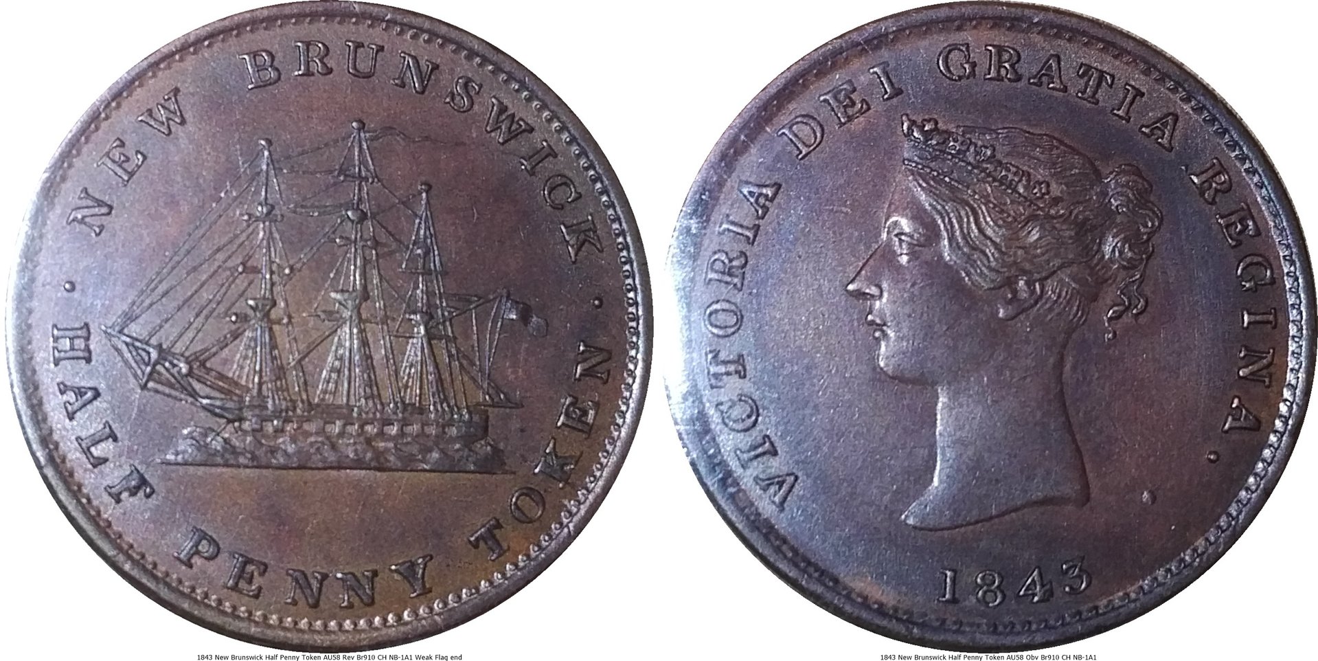 1843 New Brunswick Half Penny Token AU58 Br910 CH NB-1A1 Weak Flag end-tile.jpg