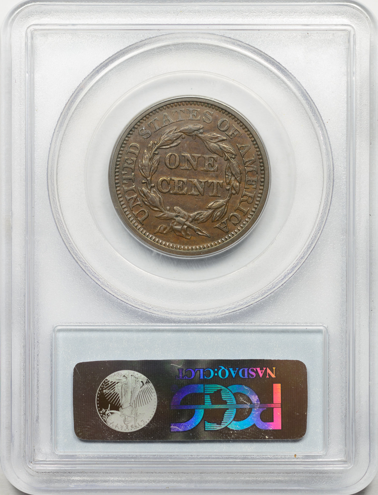 1844 1C CENT - CORONET, BRAIDED HAIR PCGS XF40BROWN 20784158 CAC rEV Slab V2.jpg