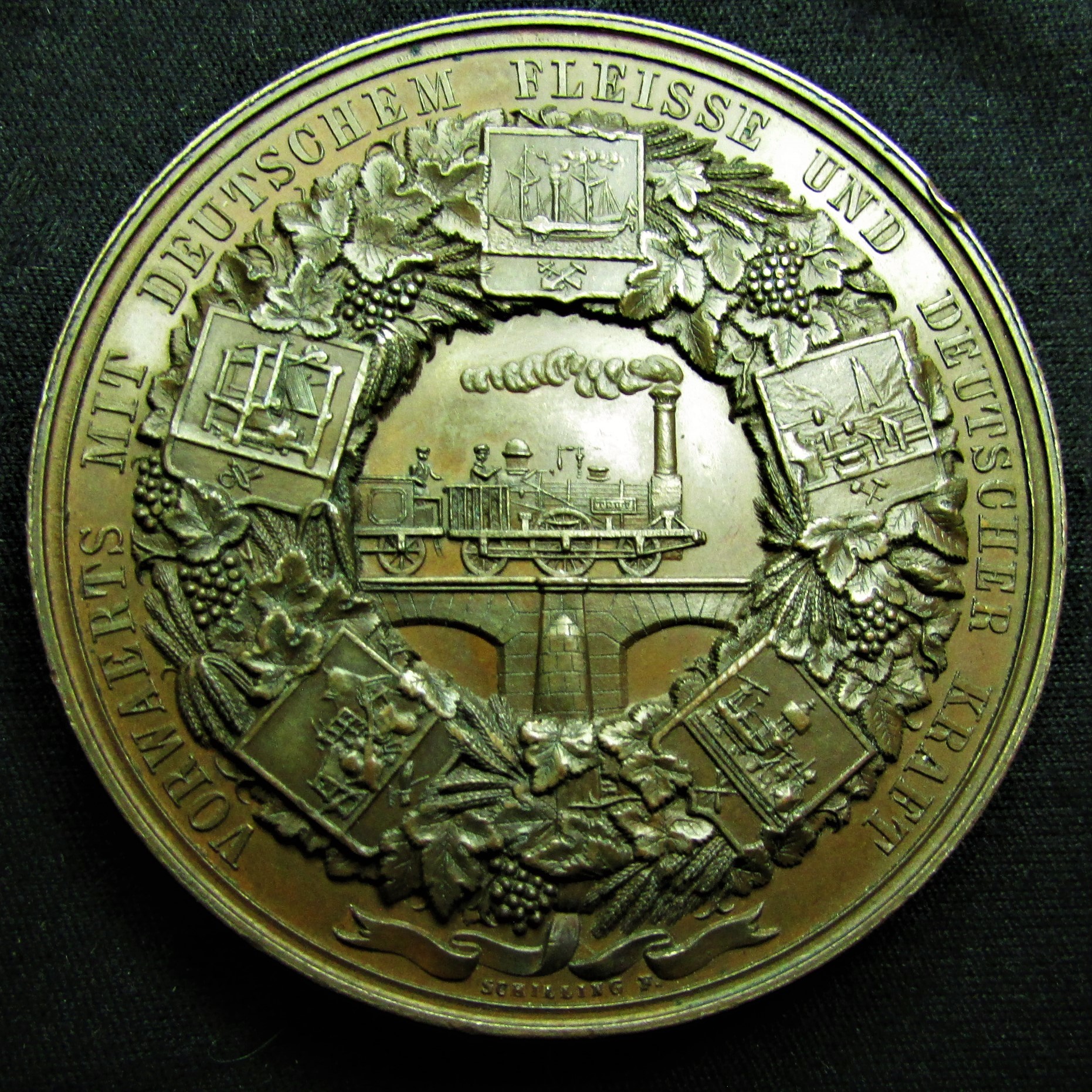 1844 German Industrial Exhibition - Railroad Medal - reverse.JPG
