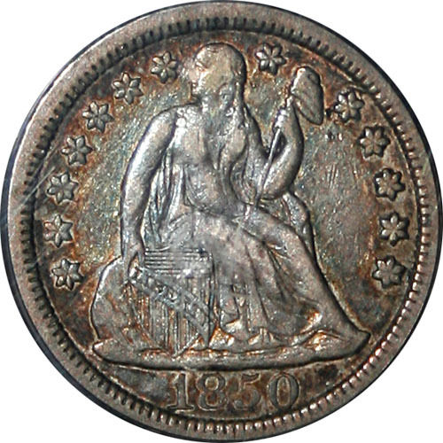 1850 10C PCGS XF40 CAC Obv Closeup Seller.jpg