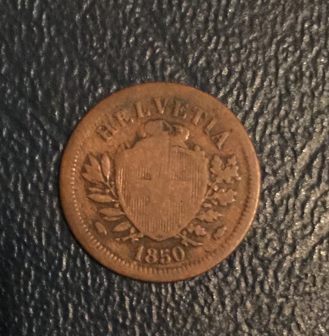 1850 Switzerland 1 Centime Obverse.jpg