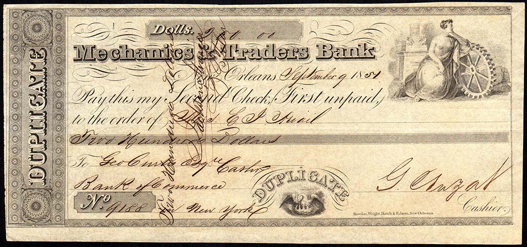 1851 Mechanics and Traders Bank check.jpg