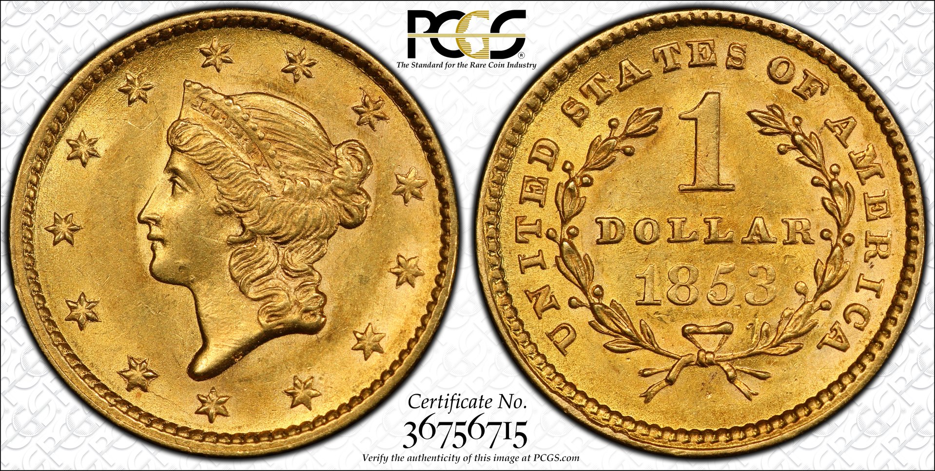 1853 Gold Dollar - PCGS MS62.jpg