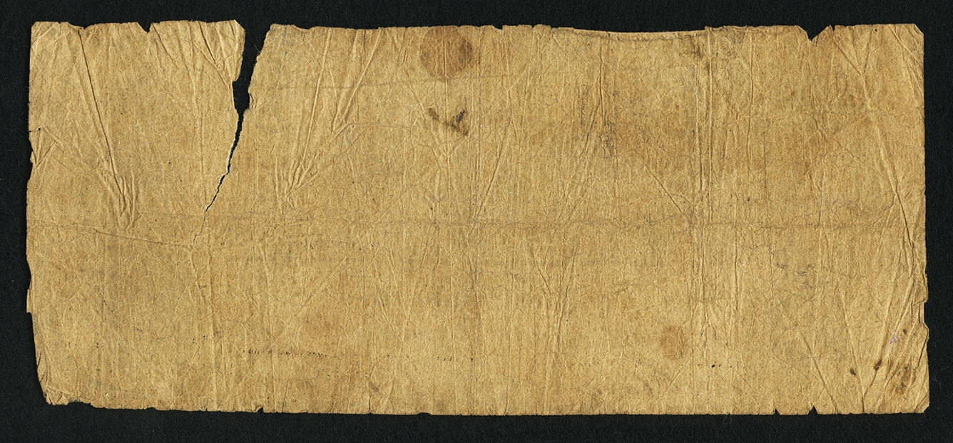 1853 Merchants Bank $3 Back (Tear).jpg
