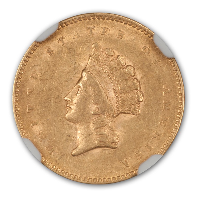 1854 $G$1 GOLD DOLLARS - TYPE 2 NGC AU55 3655716-005 CAC Obv Closeup Seller.jpg