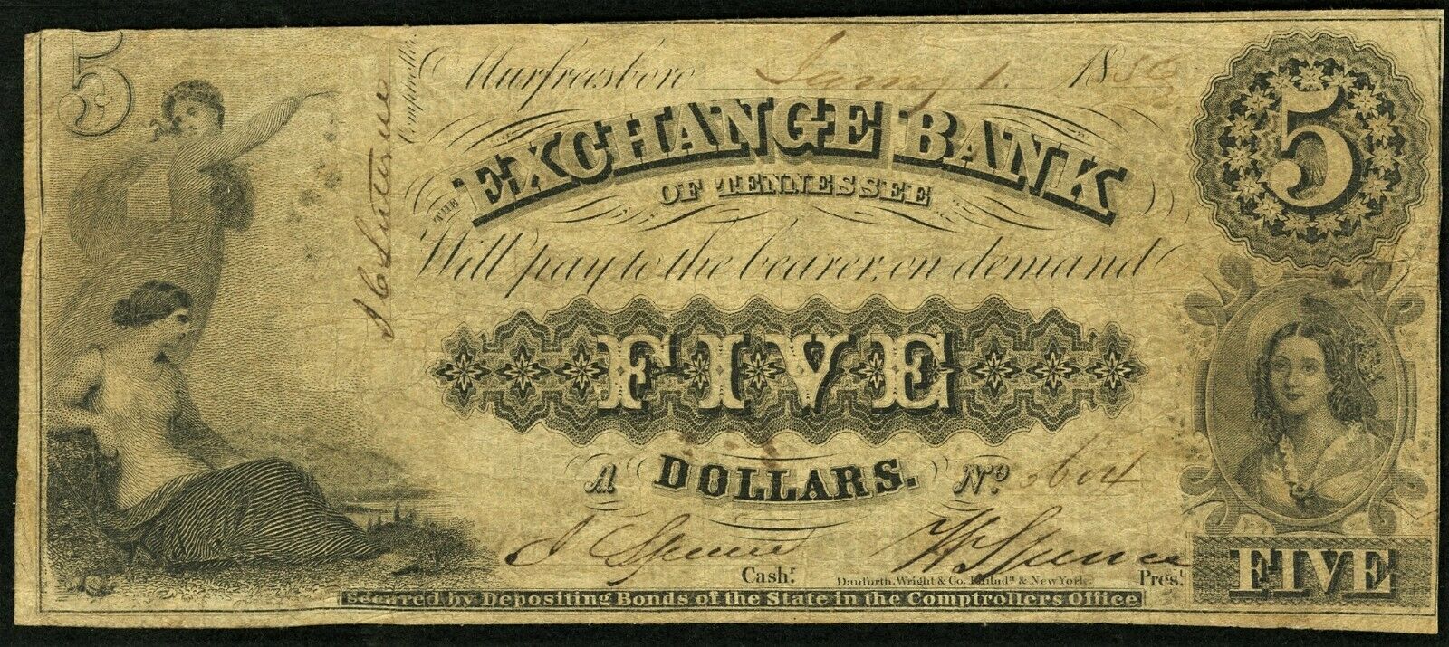 1856 $5 Exchange Bank of Murfreesboro Face.jpg
