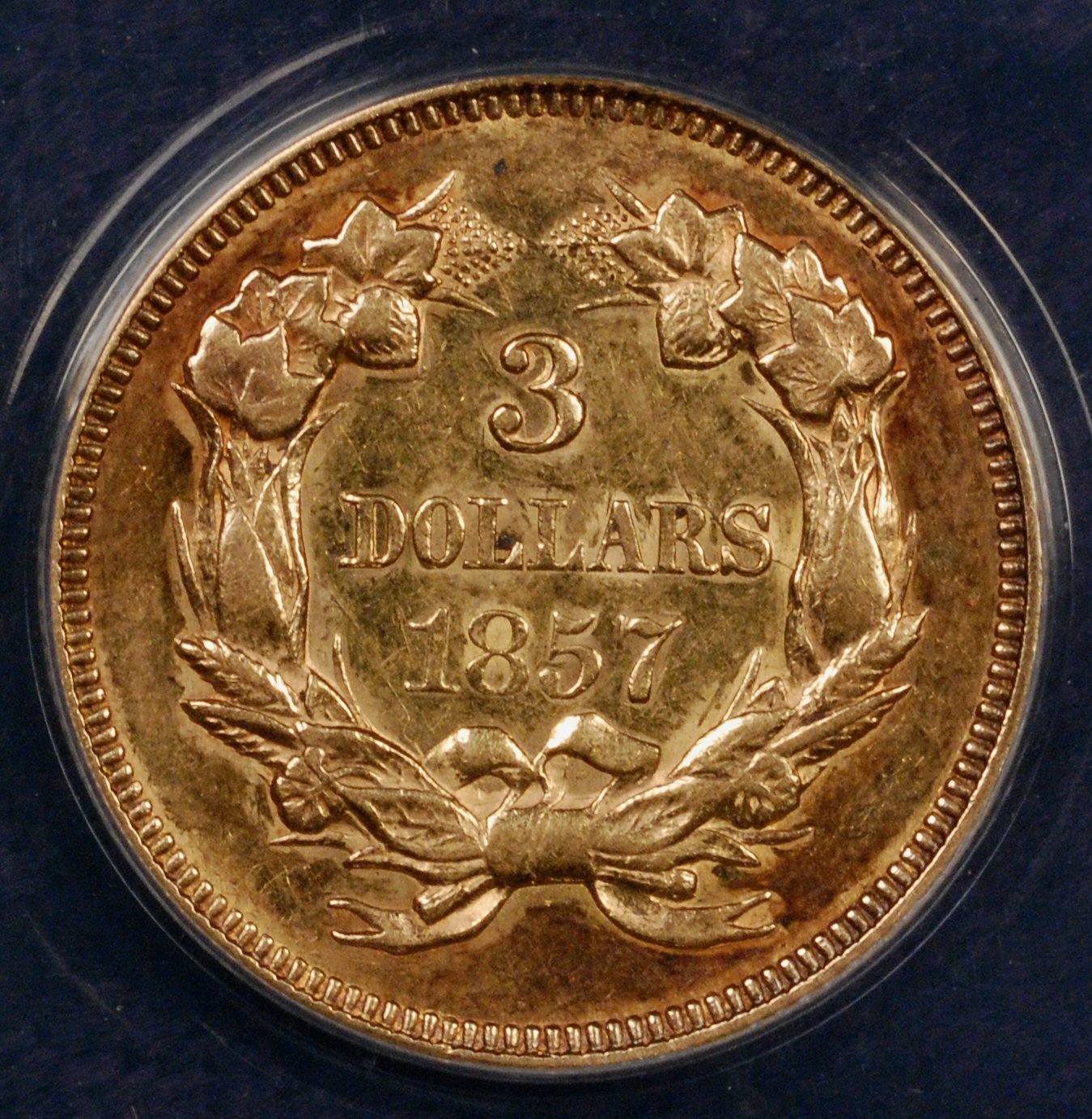 1857 Gold 3 dollar rev.jpg