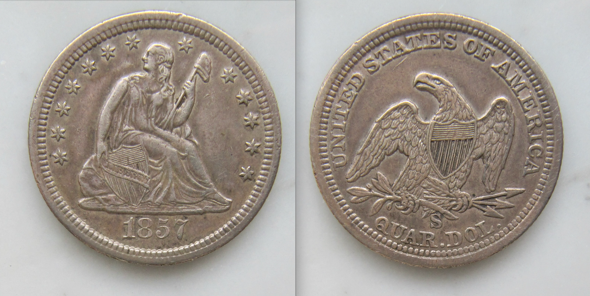 1857 S Quarter Dollar - OBV - REV - 21 October 2021 - September 13 2026.png