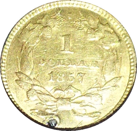 1857 USA Gold Dollar Indian Head Type 3 Rev.JPG
