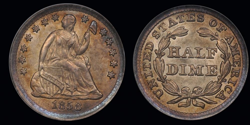 1858 5C HALF DIME - SEATED LIBERTY, STARS OBVERSE NGC AU58 1872761-005 CAC SELLER.jpg