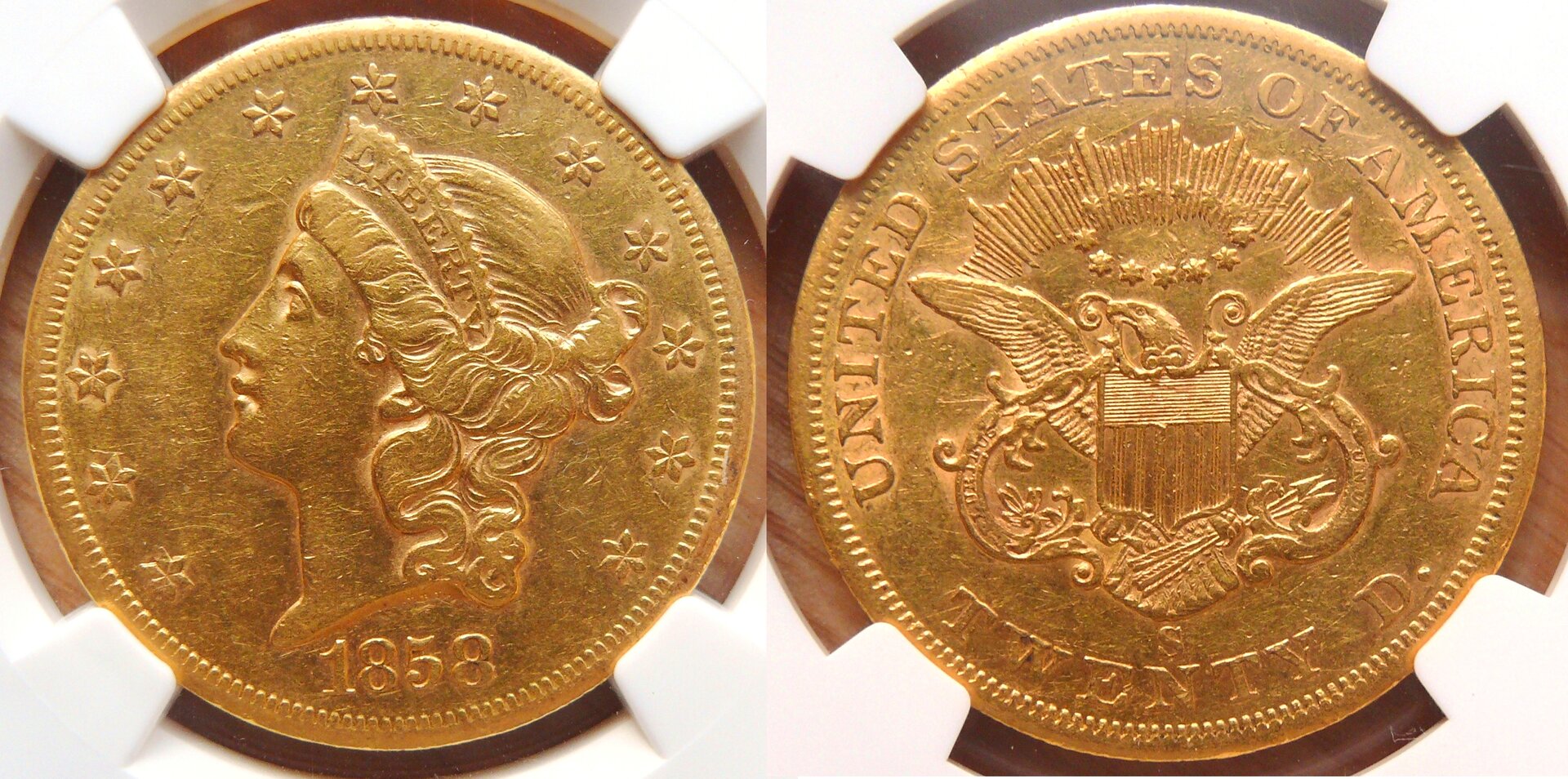 1858-S $20 NGC XF45 composite.jpg