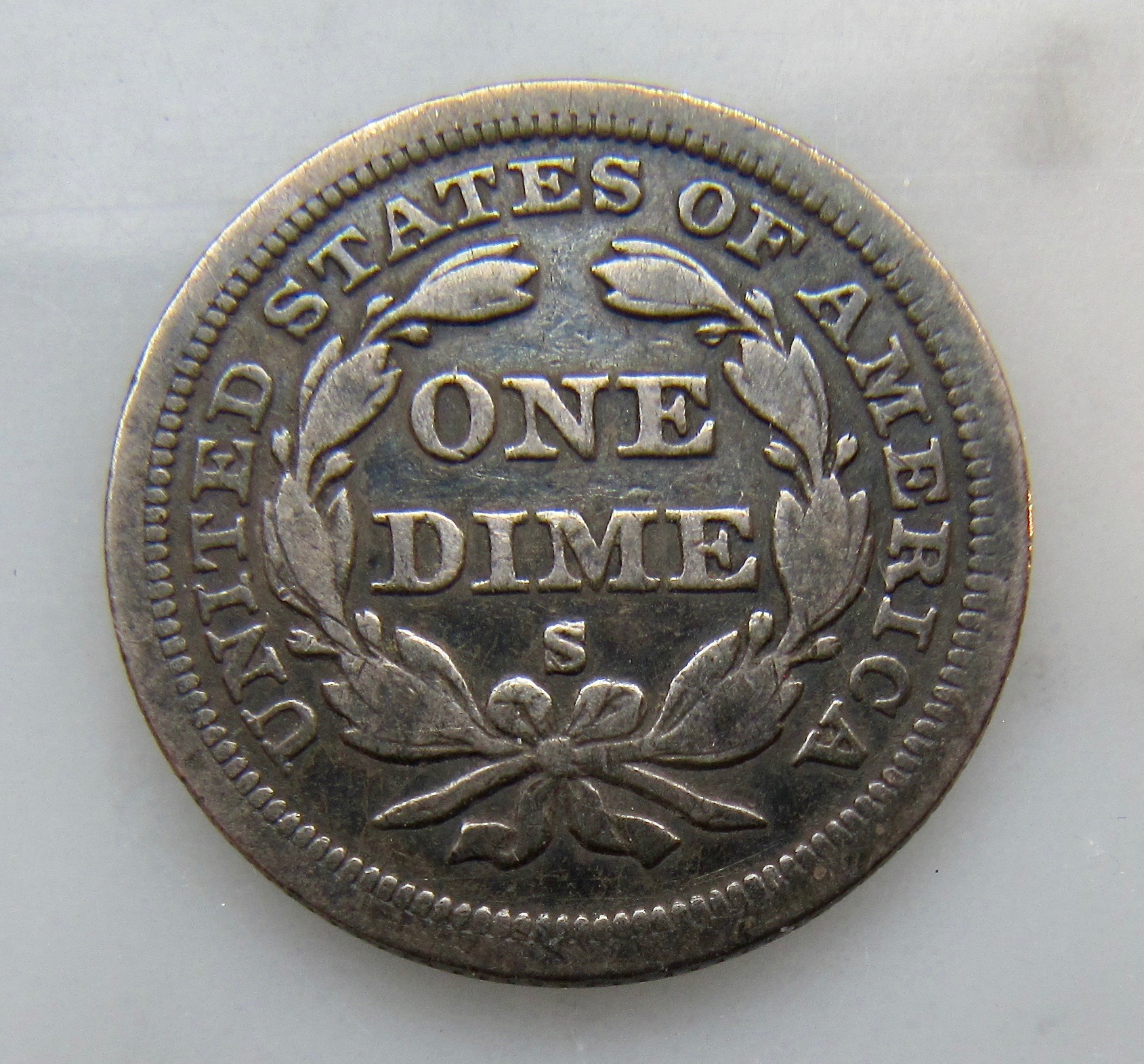 1858 S dime REV1 - very good - to go with "OBV2 - overall best".jpg