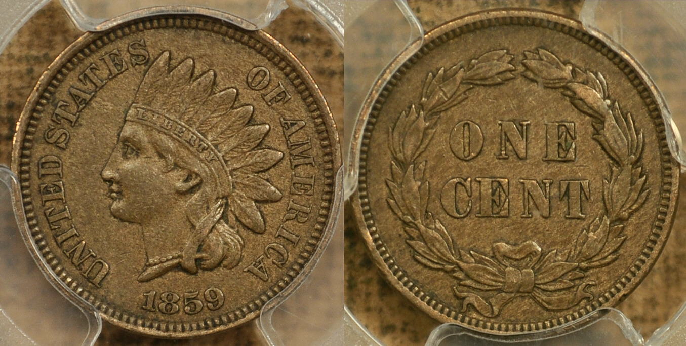 1859 1C CENT - INDIAN HEAD, COPPER-NICKEL PCGS AU55 29826603 CAC Closeup Seller.JPG