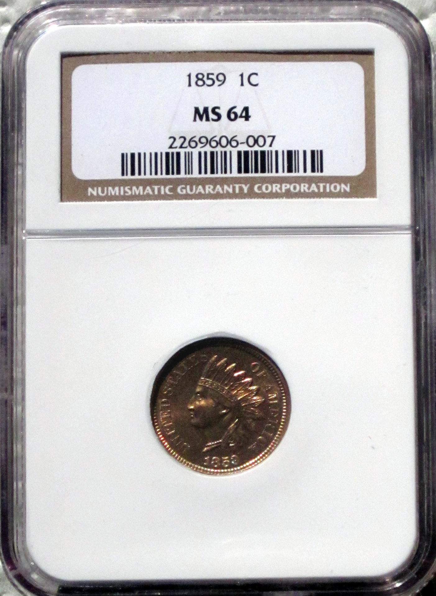 1859 Indian Cent MS64 Slab.jpg