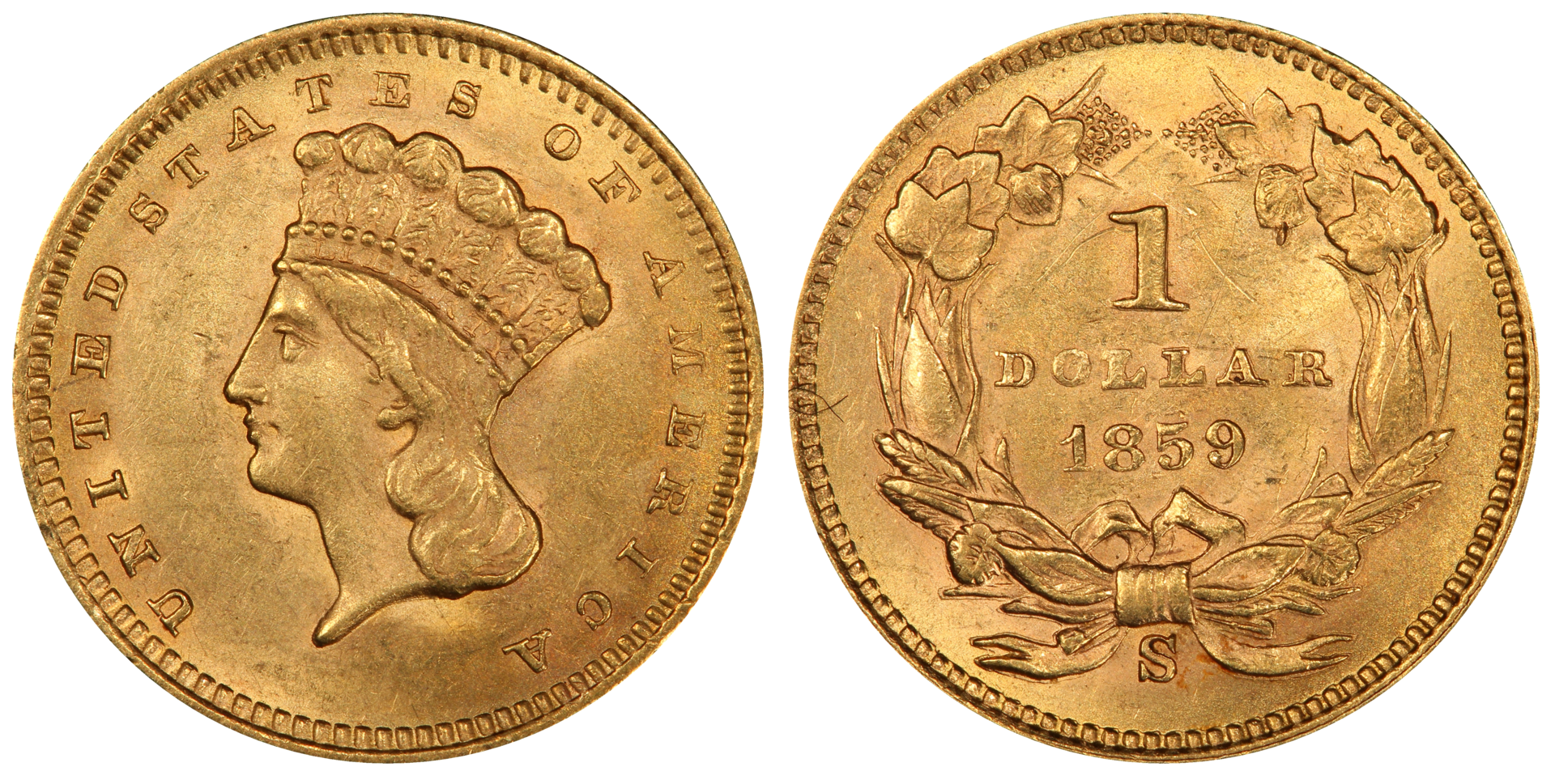 1859-S Gold dol Coin Facts.png