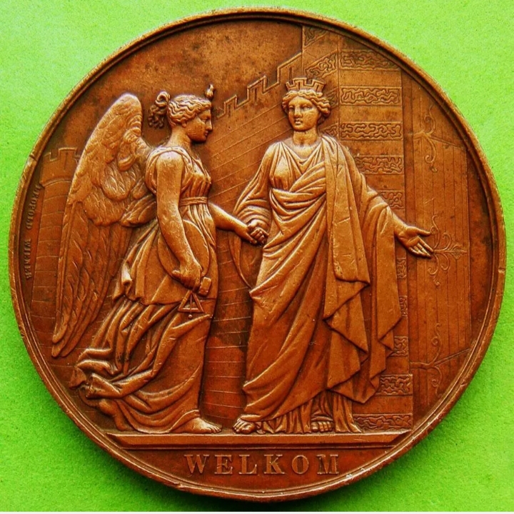 1861 Belgian Art Festival Medal - Welcome Angel - obverse.jpg