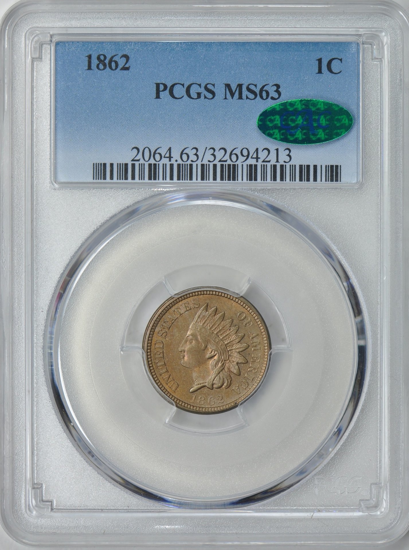 1862 PCGS MS63 IHC CAC Green Big Aobv.jpg$165.jpg