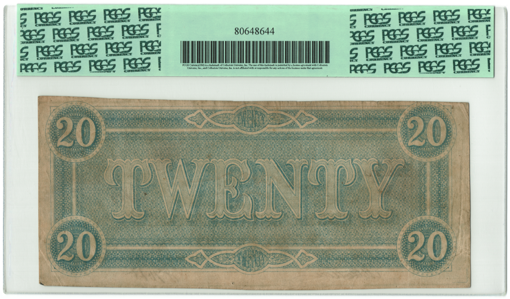 1864 $20 CSA T-67 Reverse.png