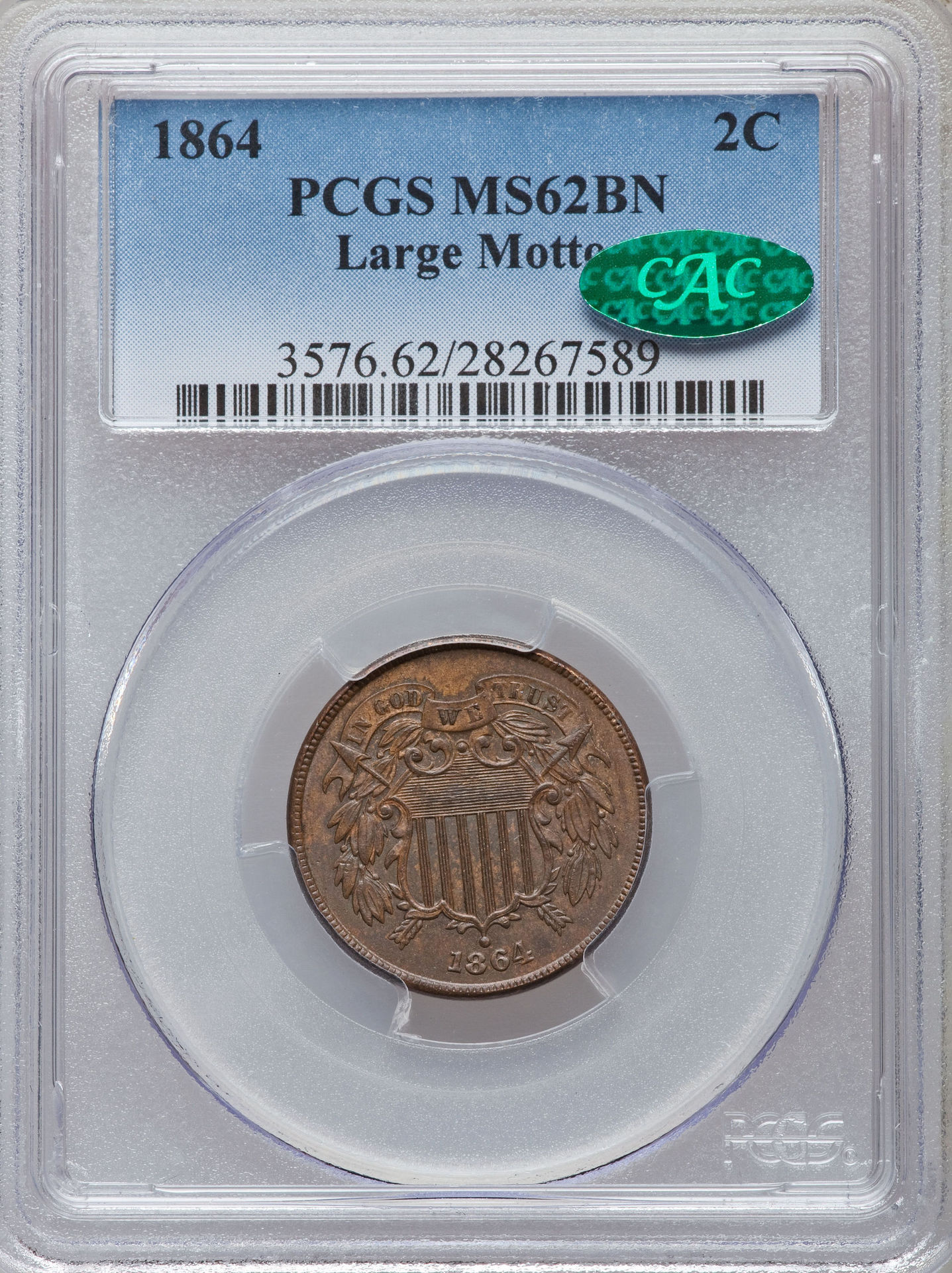 1864 2c Obv Slab MS62BN CAC HA Large.jpg