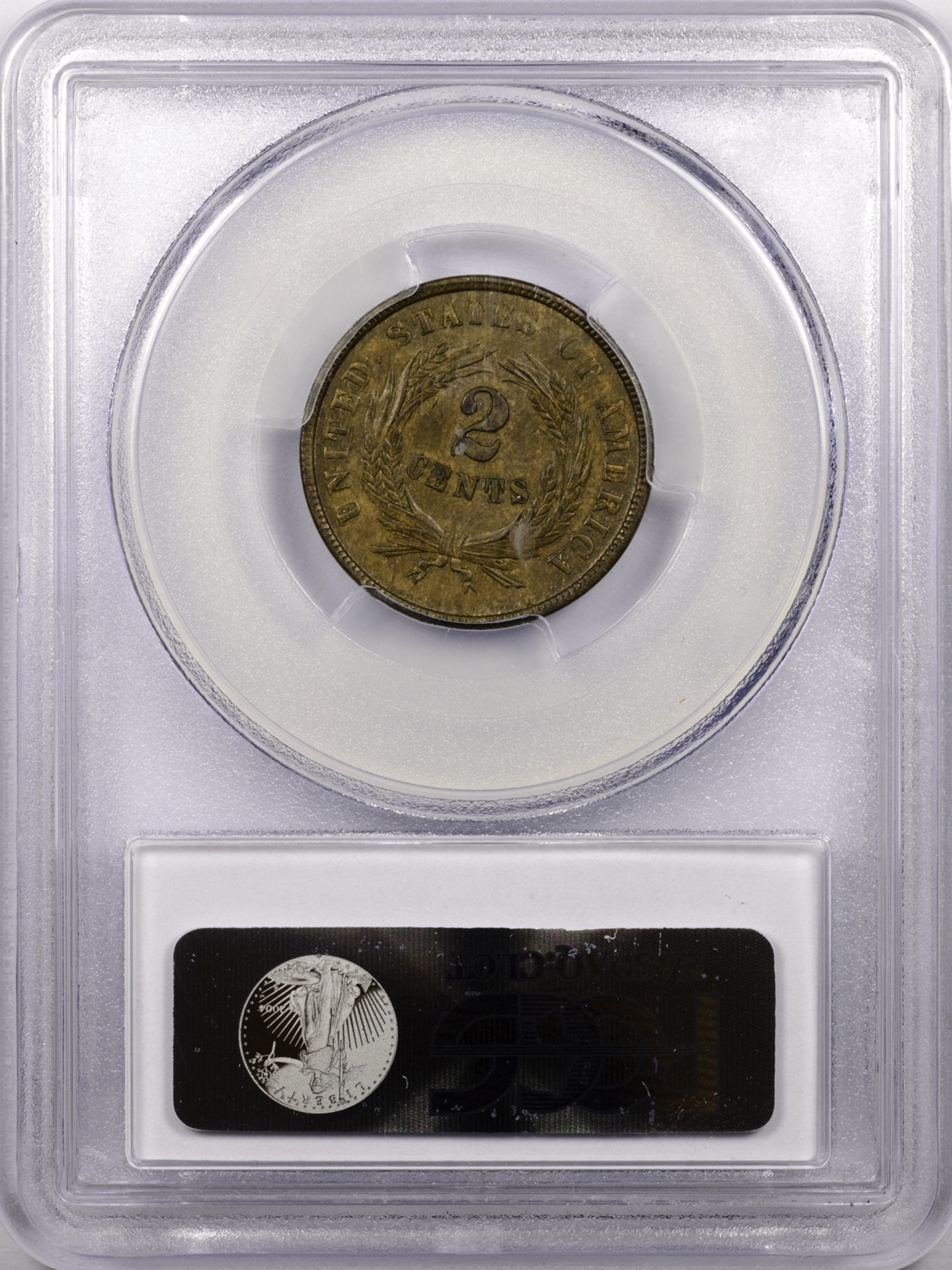 1864 2C TWO-CENT PIECE LARGE MOTTO PCGS MS62BROWN 28267589 CAC Rev Slab.jpg