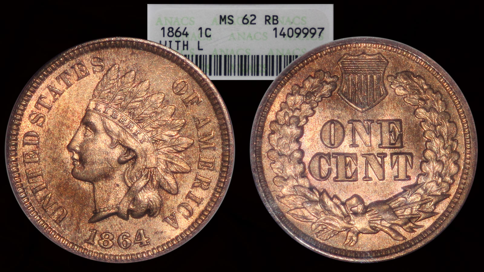 1864-L Indian Head Cent MS62 RB.jpg