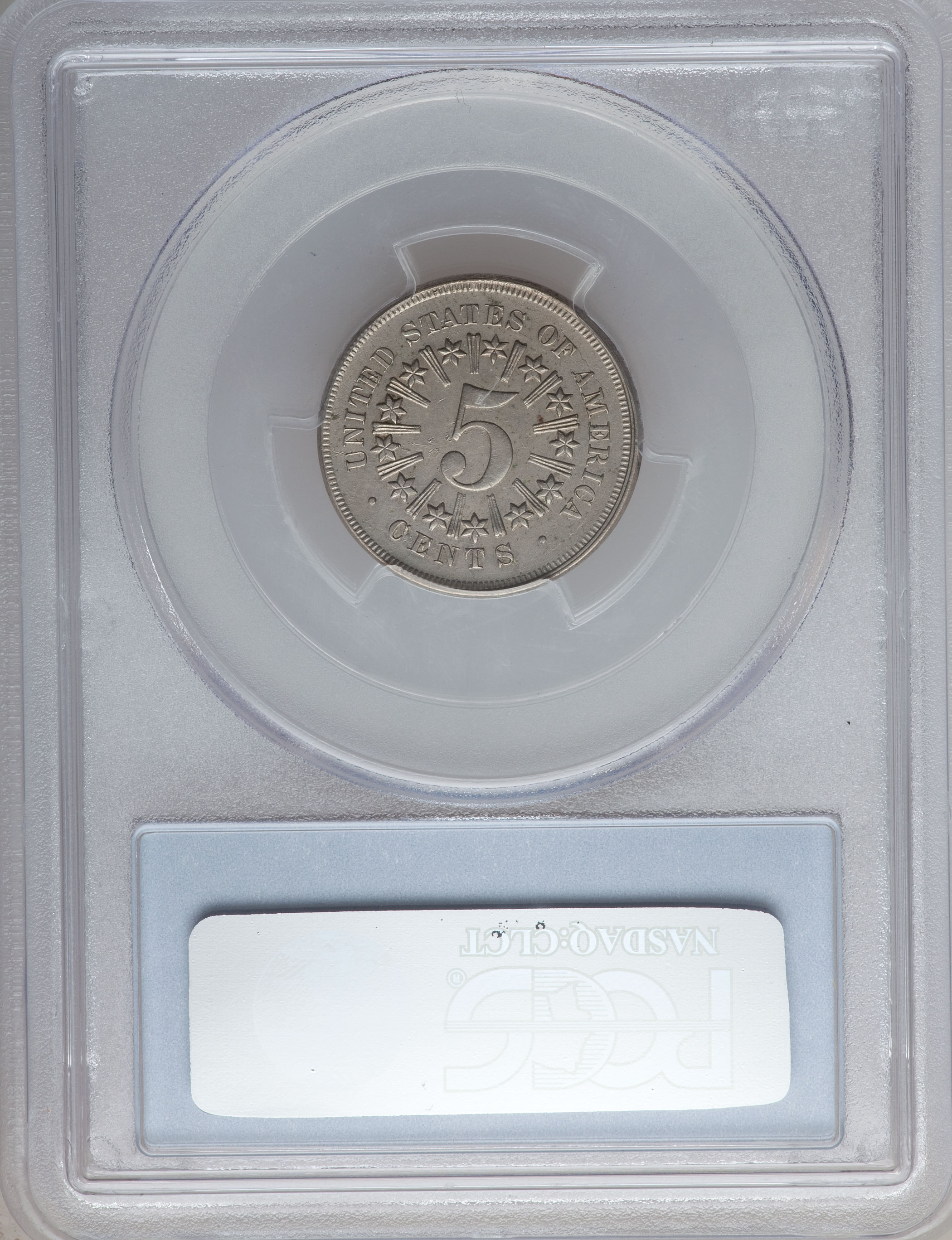 1866 5C with Rays PCGS XF45 CAC Rev Slab HA.jpg