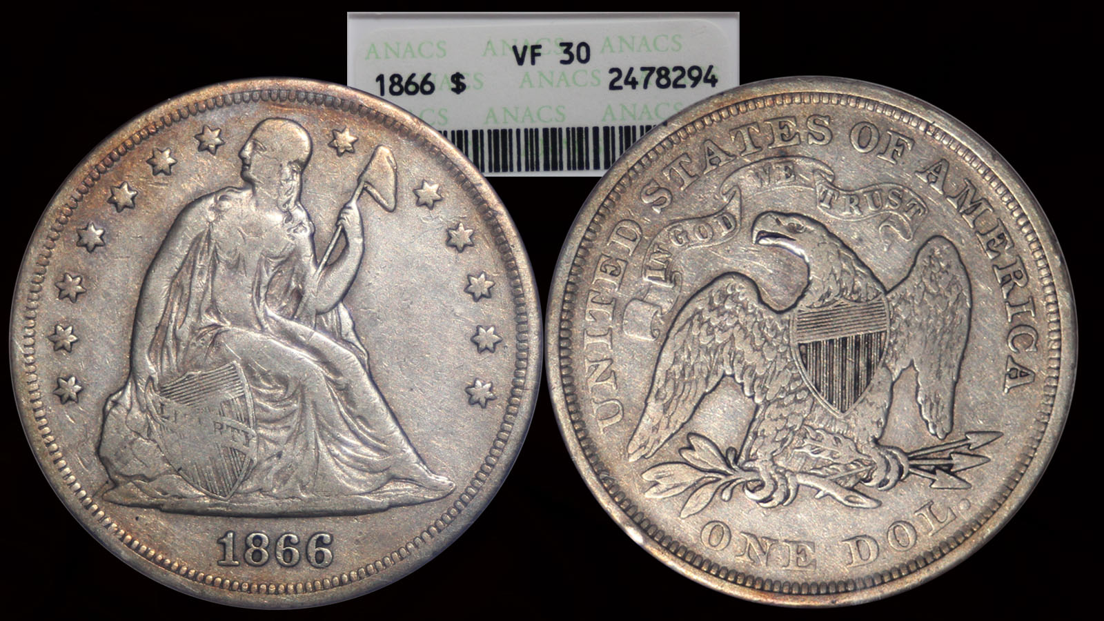 1866 Seated Liberty Dollar VF30.jpg