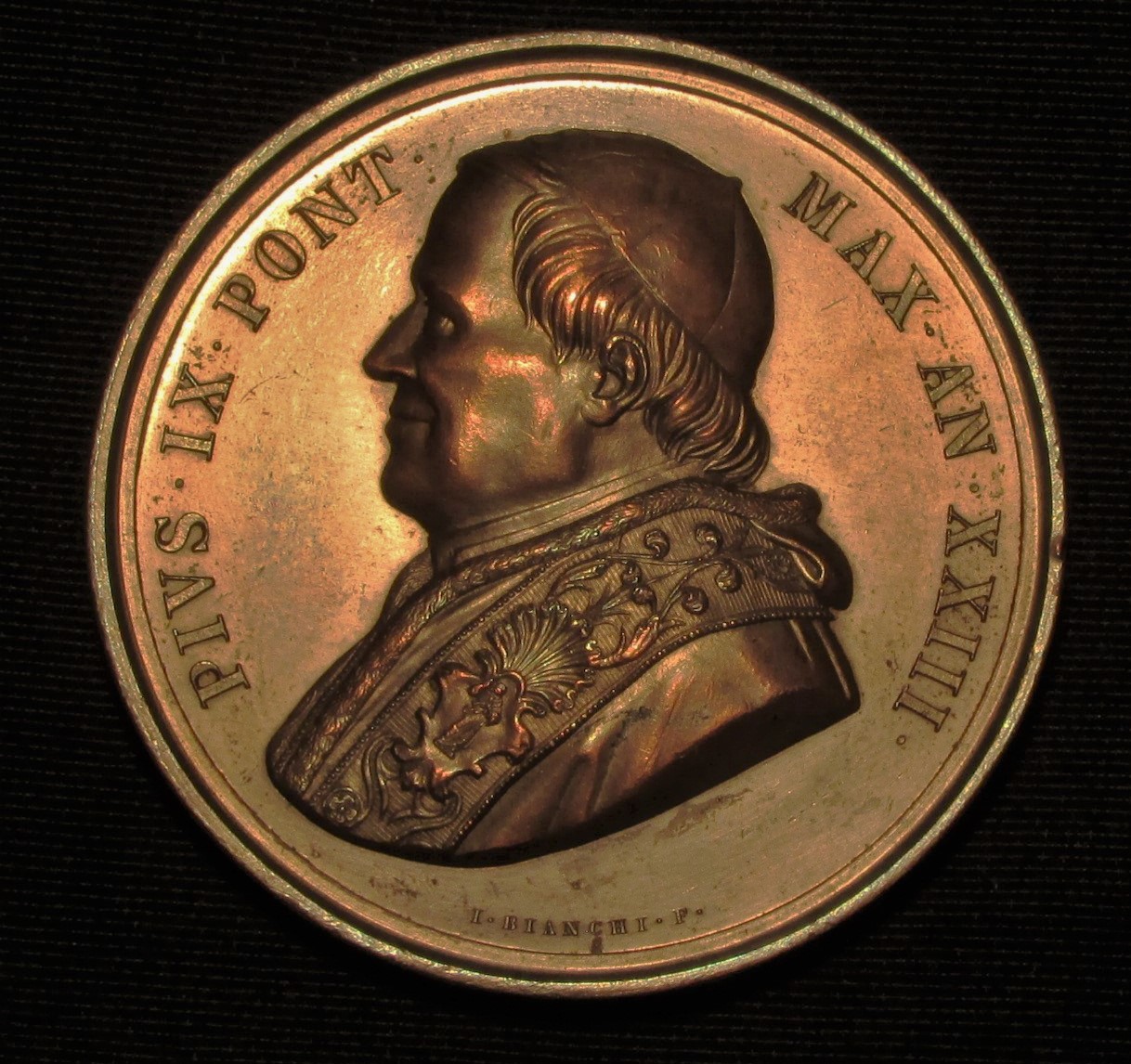 1868 Pope Pius IX  Vatican - Raphael Loggias - obverse.JPG