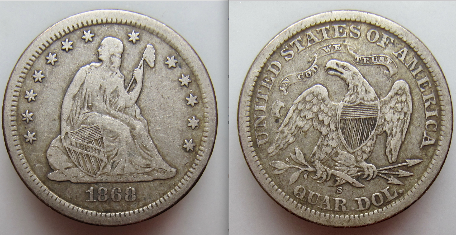 1868-S Quarter OBV:REV VGP !!.png