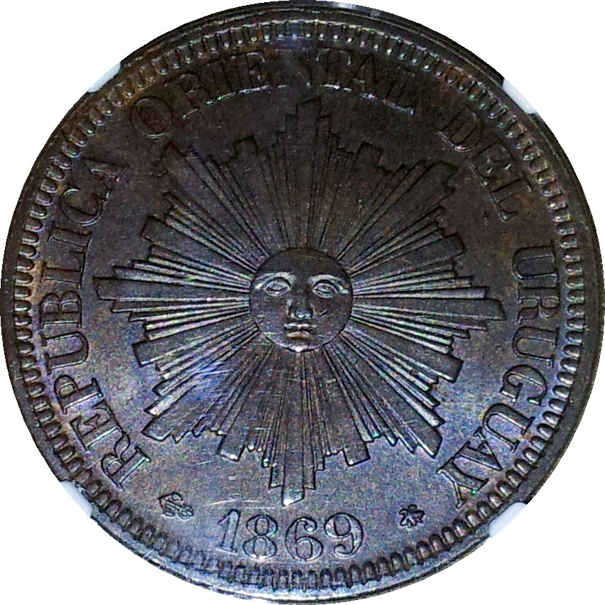 1869 A Uruguay Four Centesimos Obv.JPG