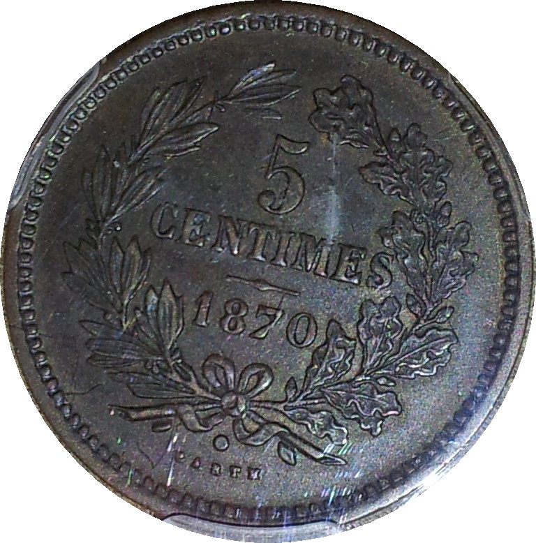 1870 Luxembourg Five Centimes Rev.JPG