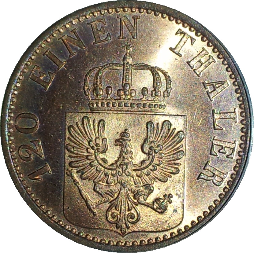 1871 A German States Prussia Three Pfennige MS64 Obv.JPG