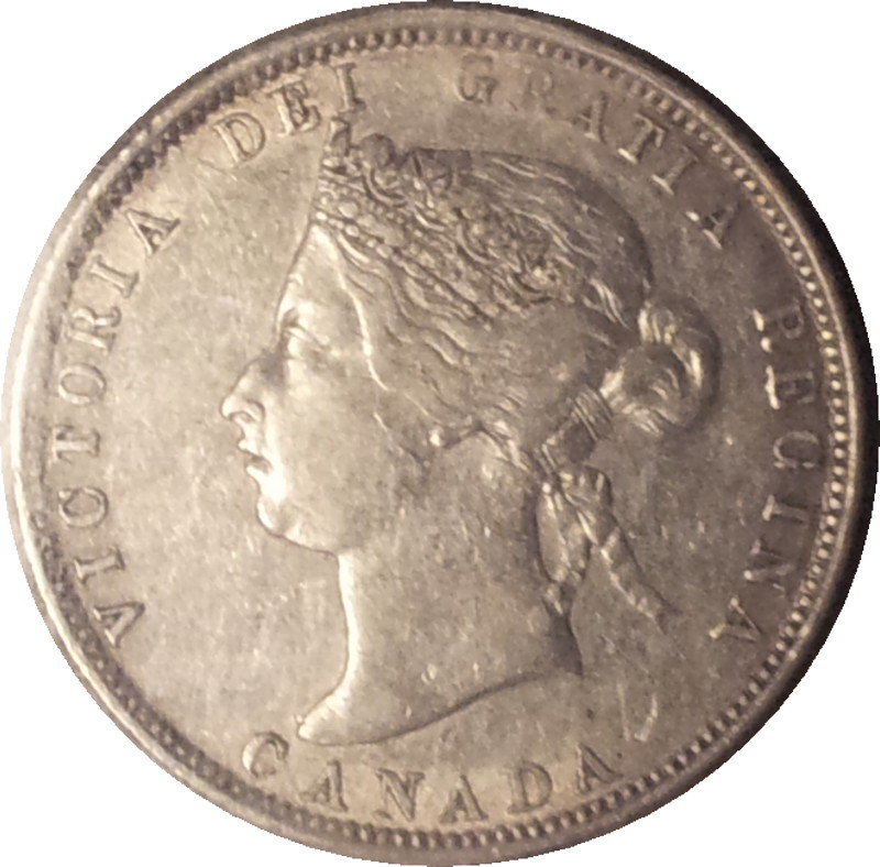 1872 H CAN Twenty Five Cents EF40 Obv 2 (Rev - Even Date Small Two, High H).JPG