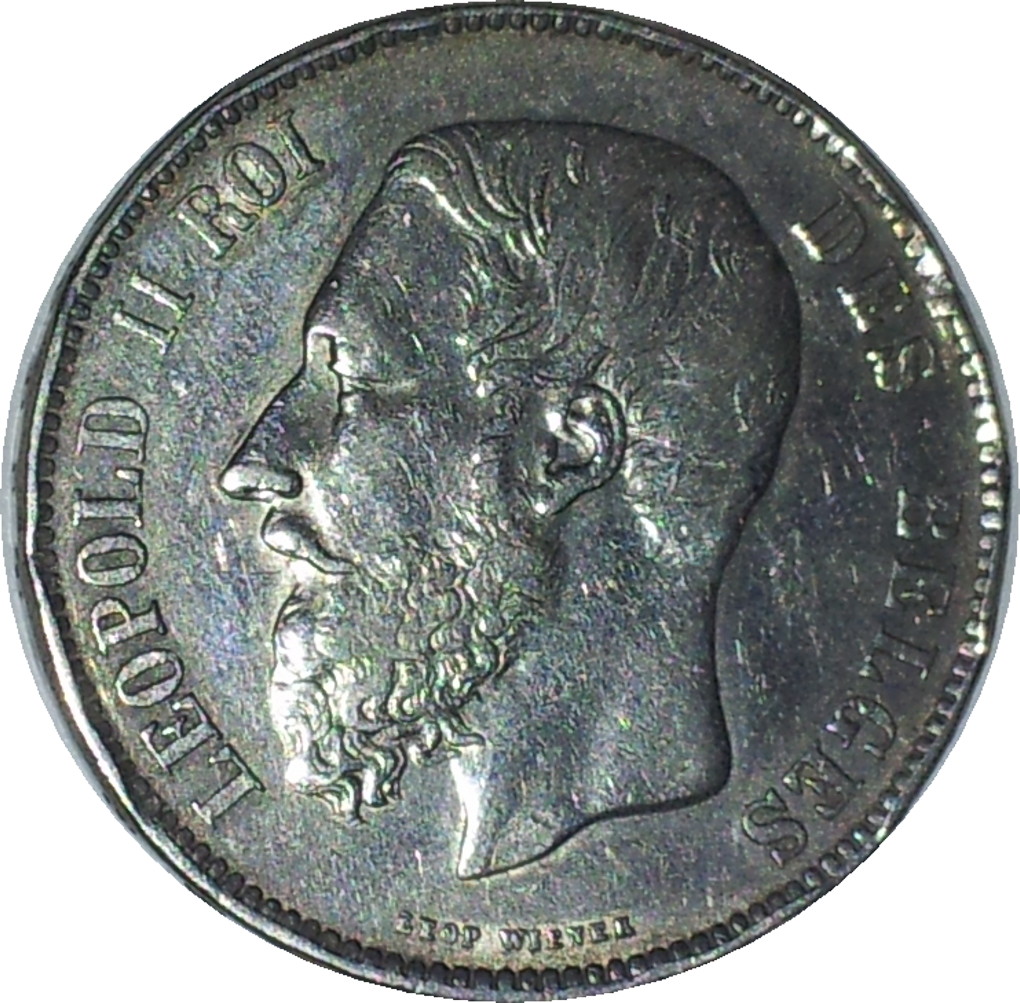 1873 Belgium 5 Franc Position A Obv.JPG