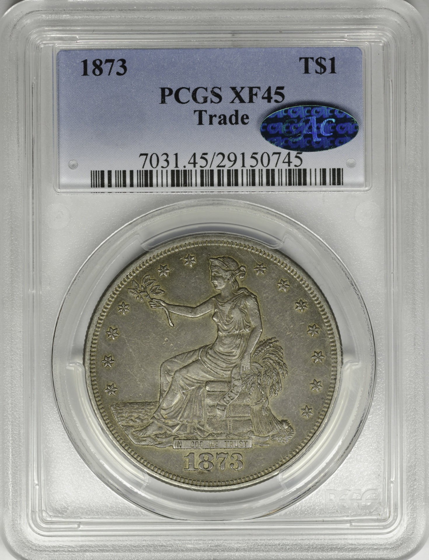 1873 T$1 MS45 PCGS TRADE 29150745 CAC Obv Slab.JPG