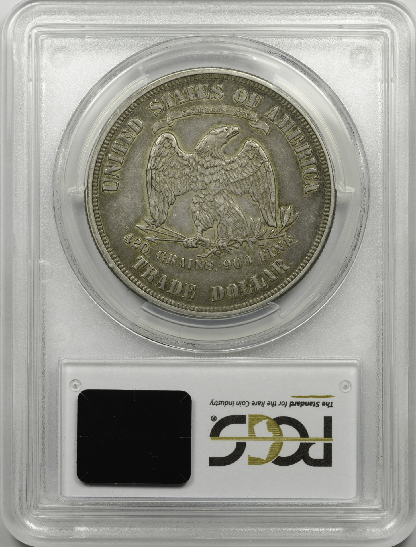1873 T$1 MS45 PCGS TRADE 29150745 CAC Rev Slab.JPG