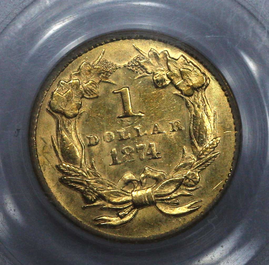 1874 G$1 AU58 PCGS 16297236 CAC Rev Closeup Seller v1.JPG