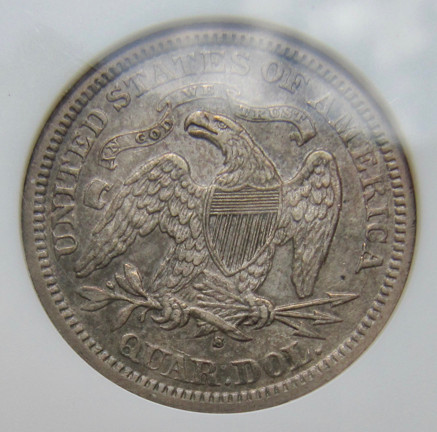1874-S quarter AU 50 cleaned net EF40 REV2N better - 1.jpg