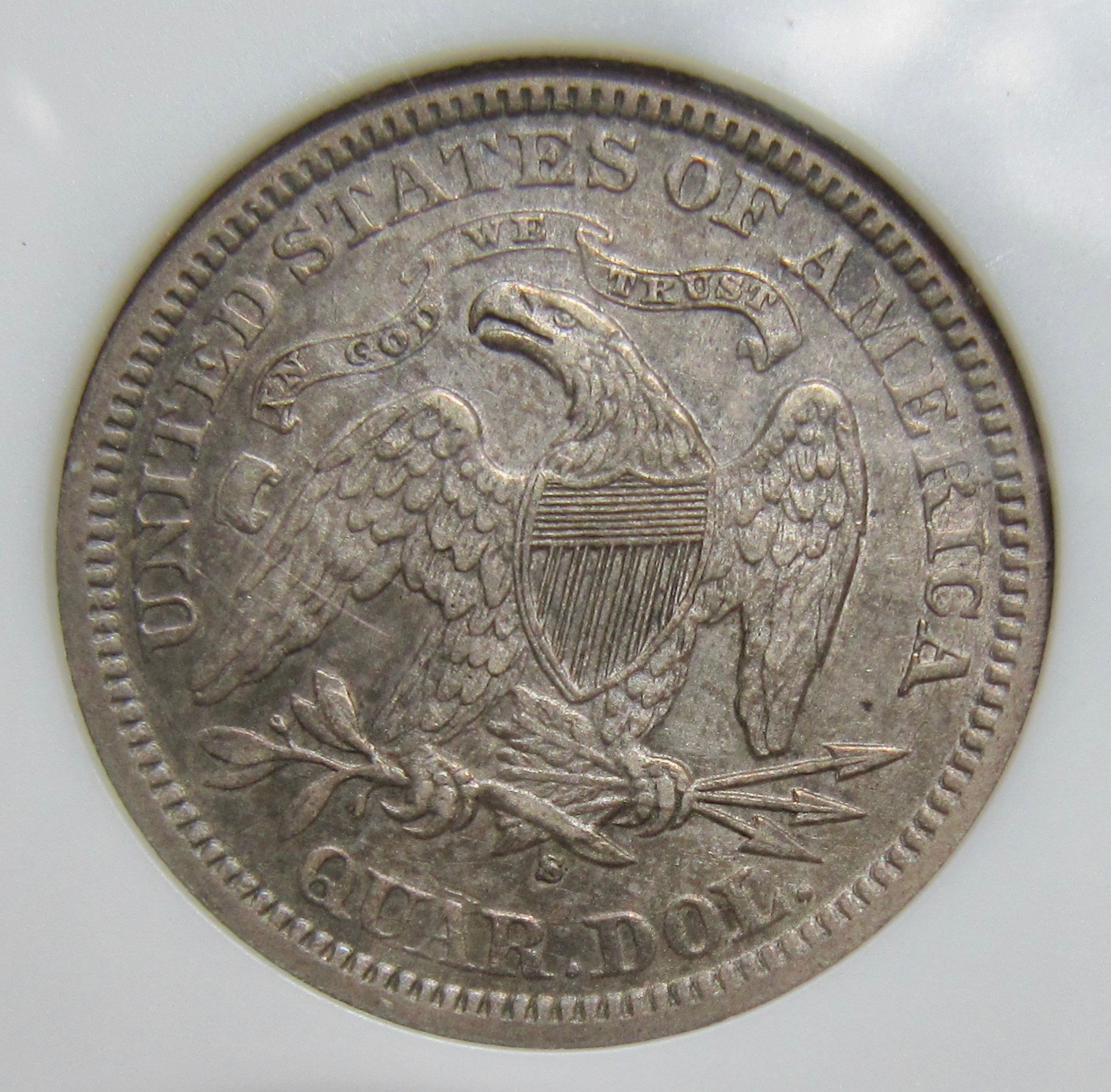1874-S quarter AU 50 cleaned net EF40 REV3 another good picture - 1.jpg
