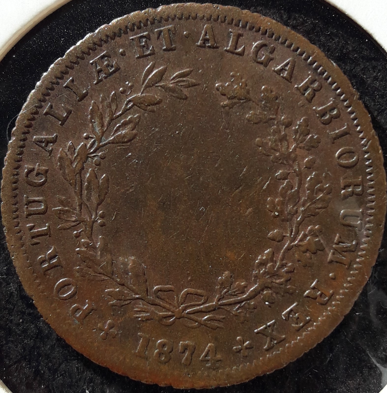 1874 V Reis Portugal - Variety foot on 4 reverse.jpg