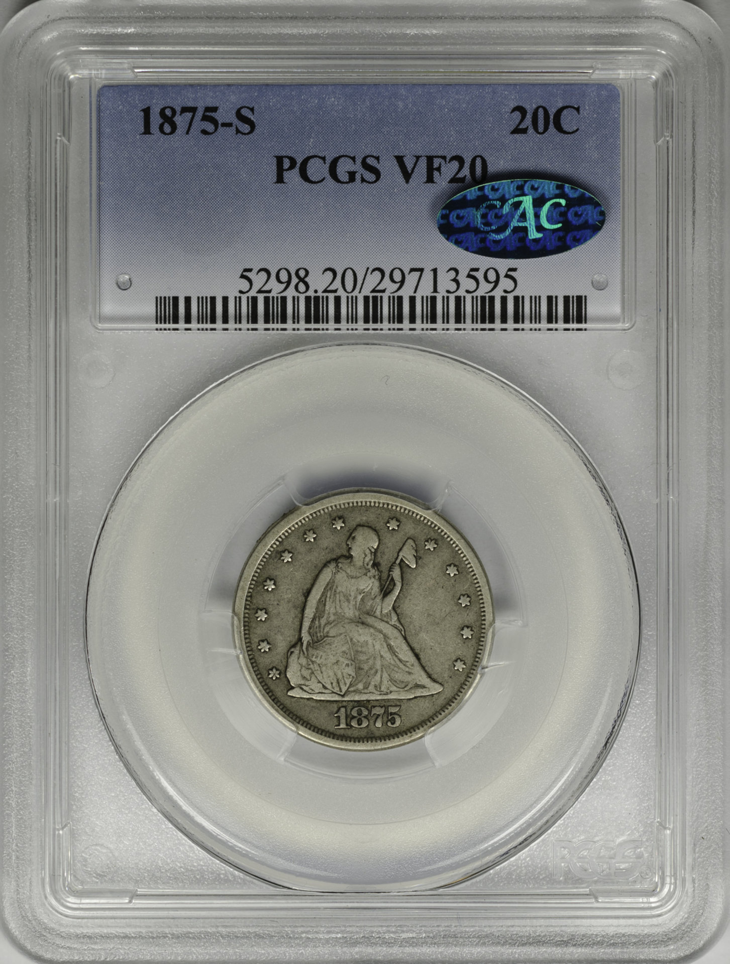 1875 S 20C MS 20 PCGS 29713595 CAC Obv Slab.JPG