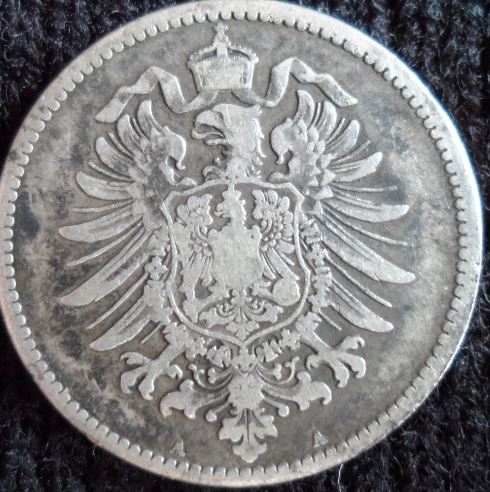 1876 A Germany 1 Deutsche Mark Silver ObverseSM.JPG