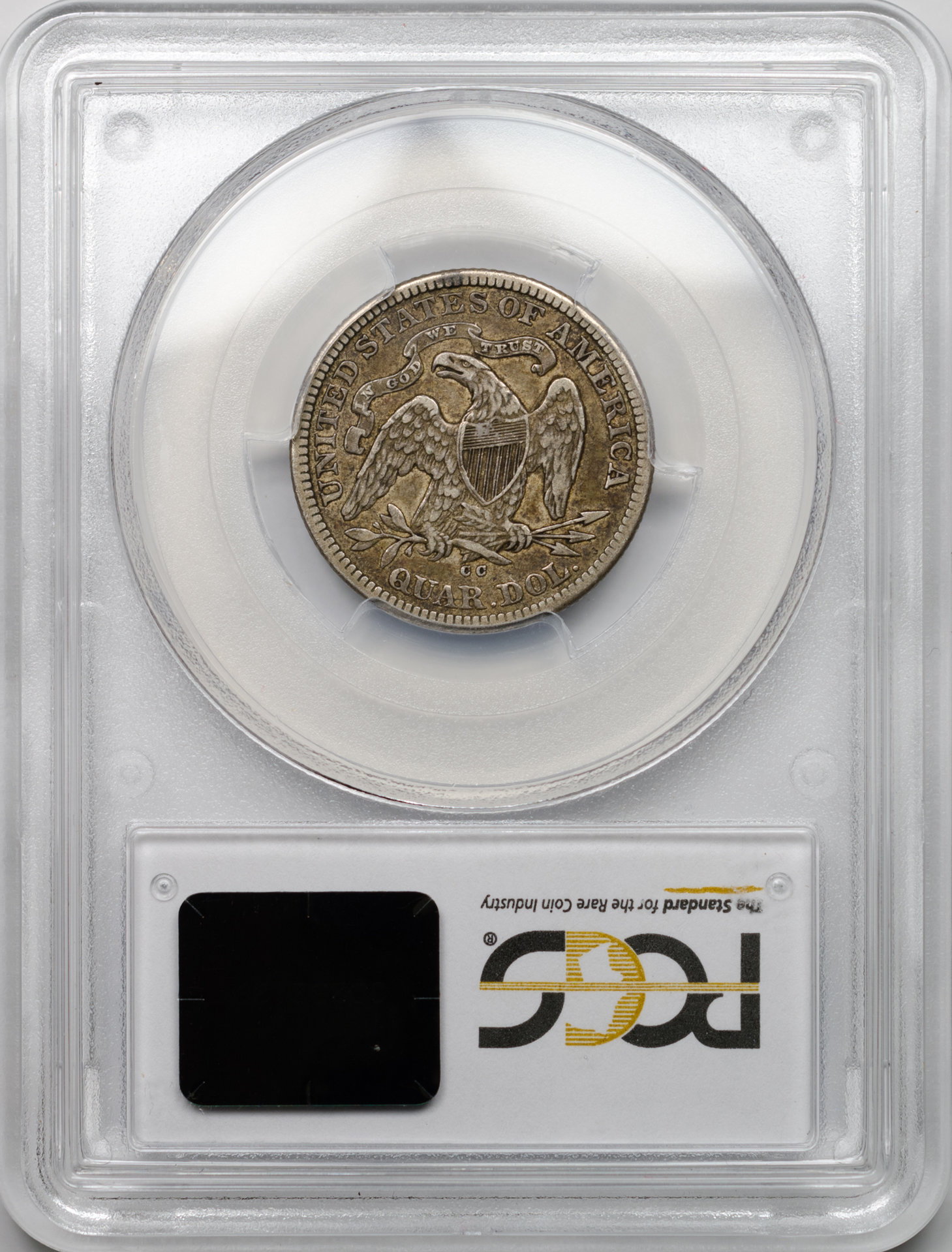 1877 CC 25C QUARTER DOLLAR - SEATED LIBERTY, MOTTO PCGS XF40 30683506 CAC Rev Slab.jpg