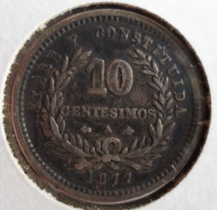 1877 Uruguay Second Coin 10 Centesimos Silver Dime ReverseSM.jpg