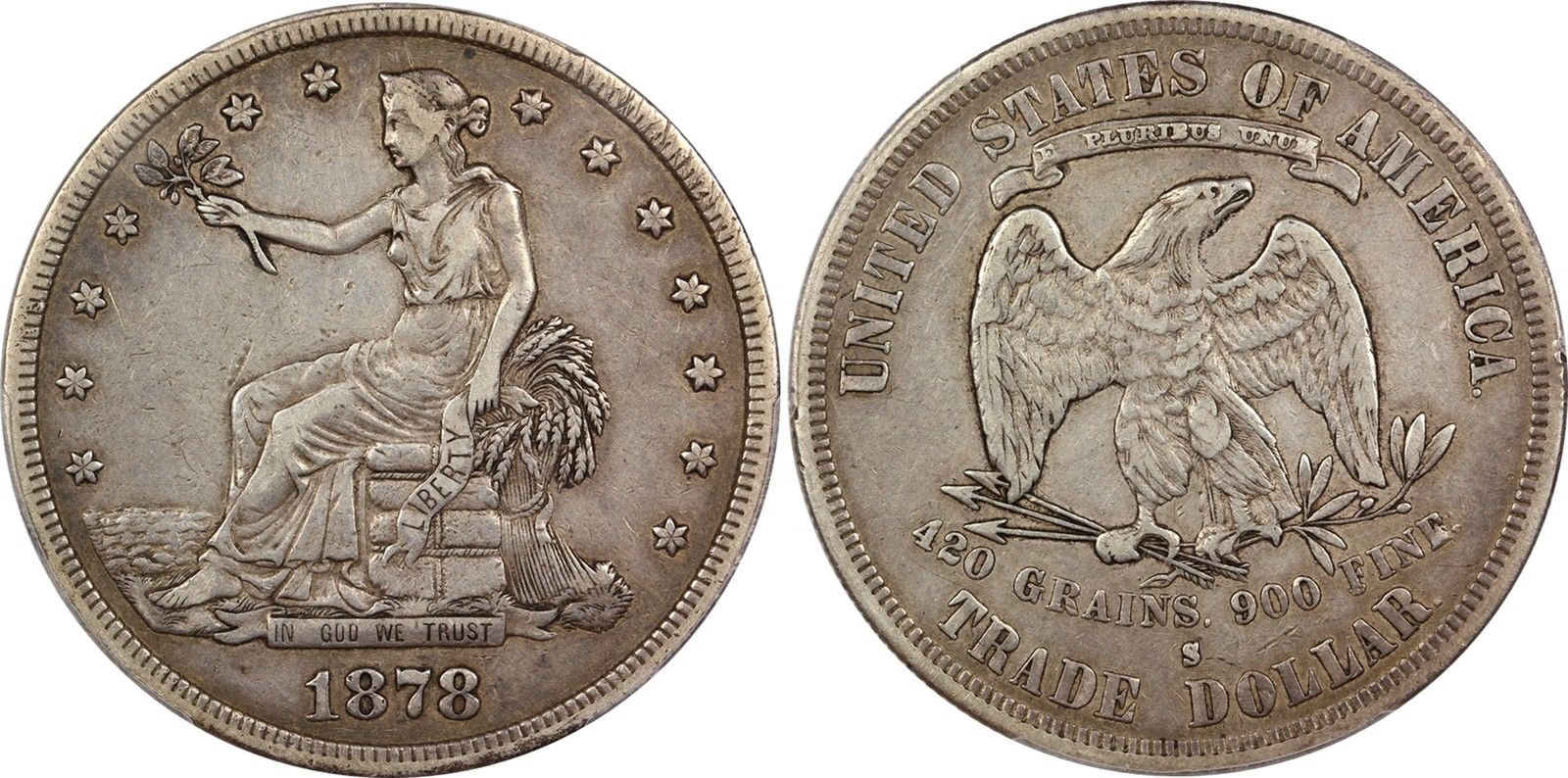 1878 S $1 TRADE DOLLAR PCGS VF35 29633357 CAC Closeup Seller.jpg