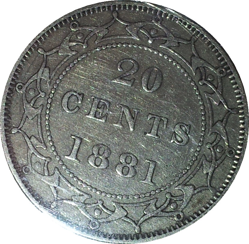 1881 Newfoundland Twenty Cents EF40 Rev.JPG