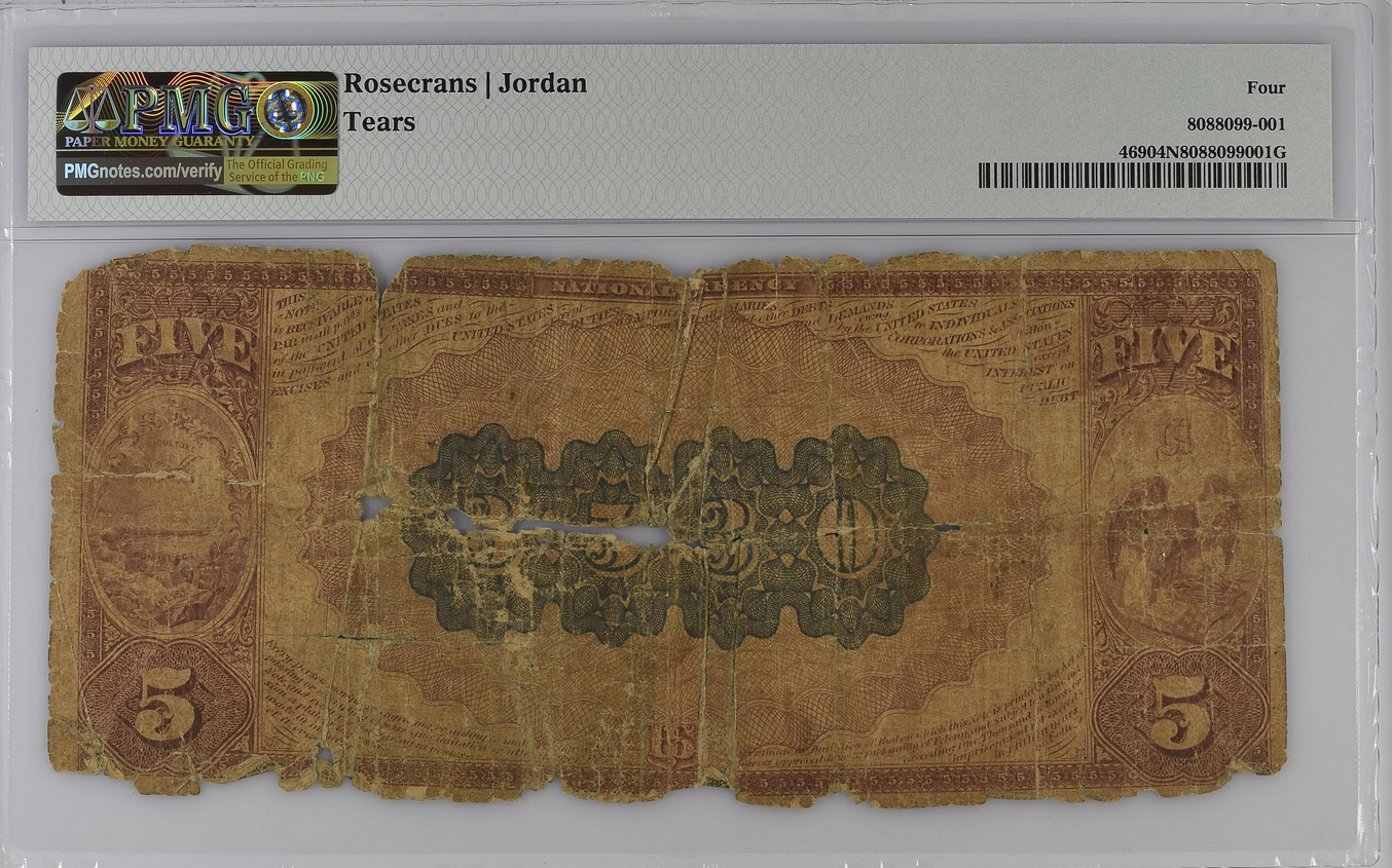 1882 $5 National Bank Note Graded Reverse.PNG