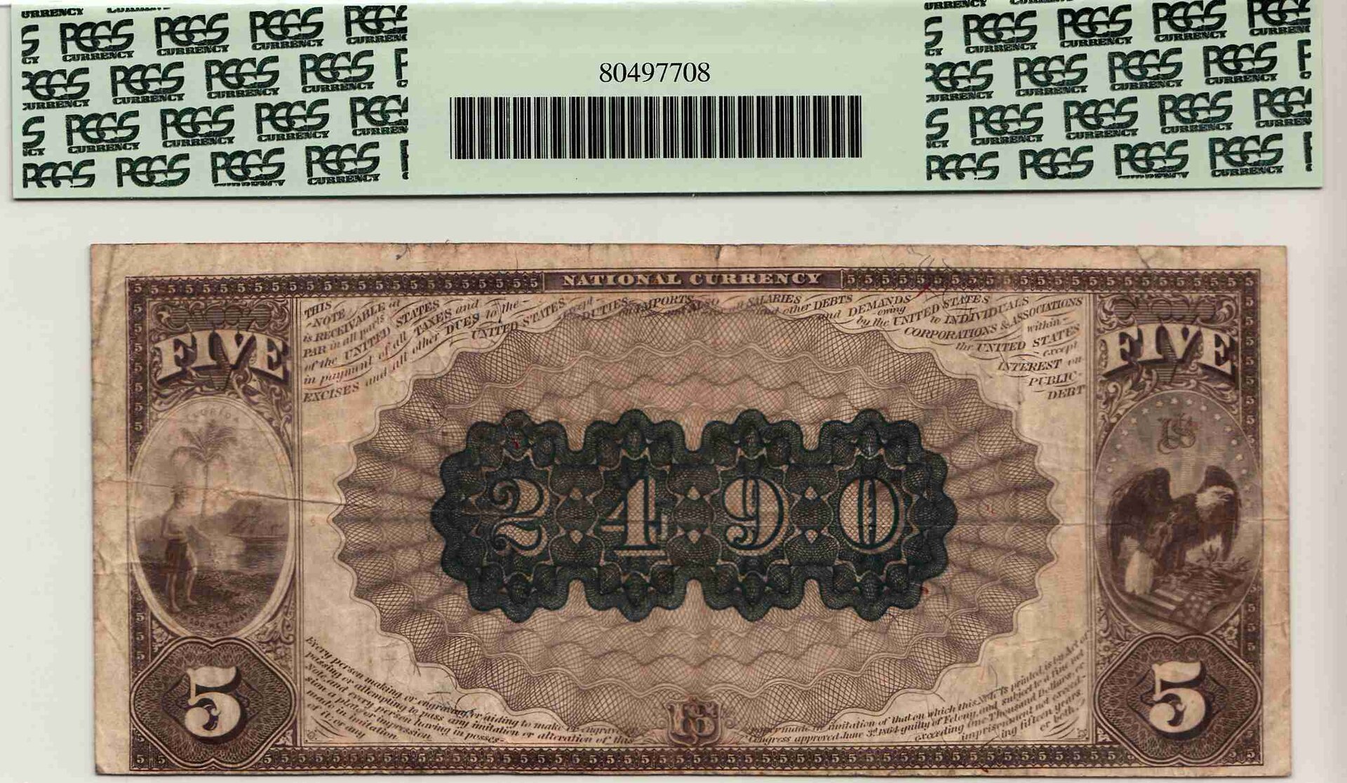 1882 BB $5 Pensacola, FL back.jpg