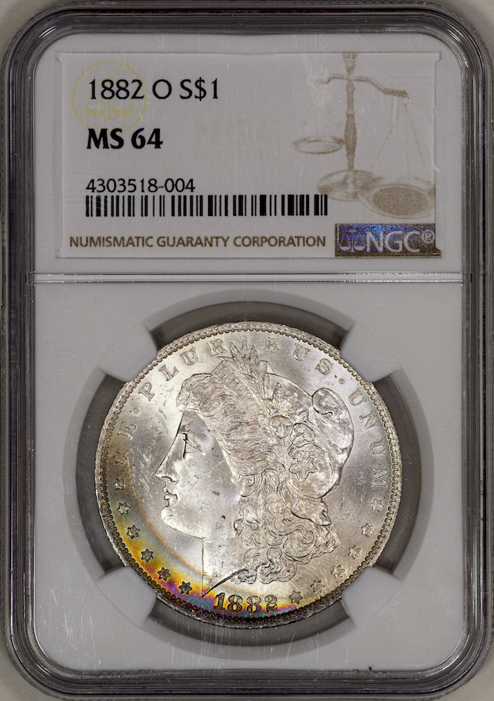 1882 O Morgan Dollar NGC MS64 Slab - Obverse.jpg